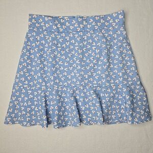 Altar'd State Blue Floral Mini Skirt Womens Size Small‎ A-Line Trumpet Preppy